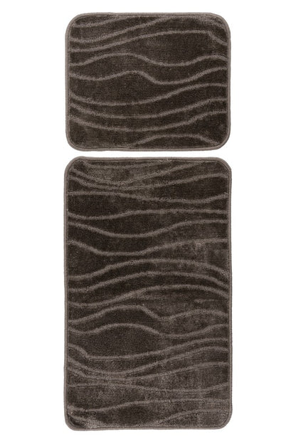Bari badset 50×120 cm – Taupe met ton-sur-ton structuur