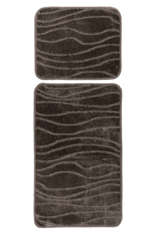 Bari badset 50×120 cm – Taupe met ton-sur-ton structuur