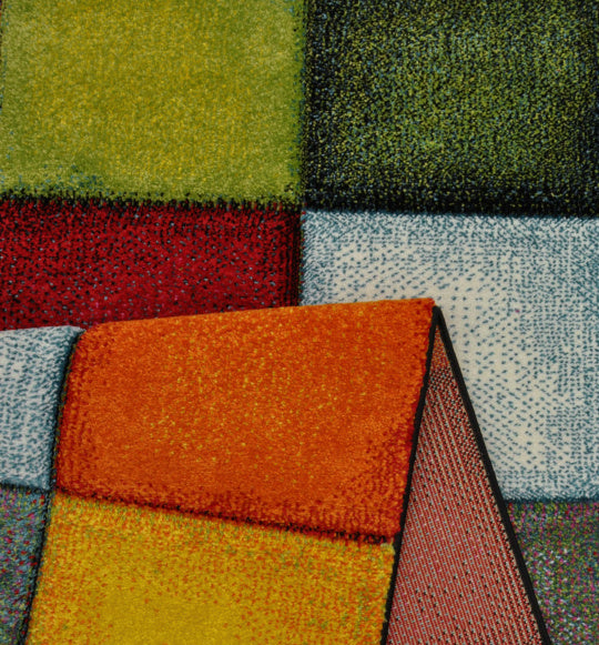 Belis Vloerkleed – Multi – Geometrisch Patchwork Design – Laagpolig Vloerkleed