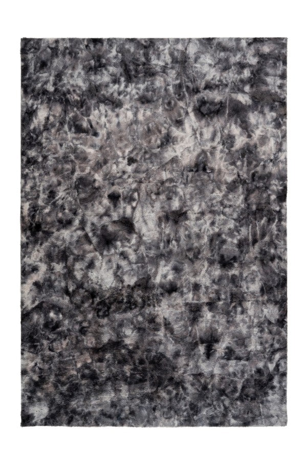 Bolero Vloerkleed – Antraciet – Tie-Dye Design – Fluffy & Hoogpolig