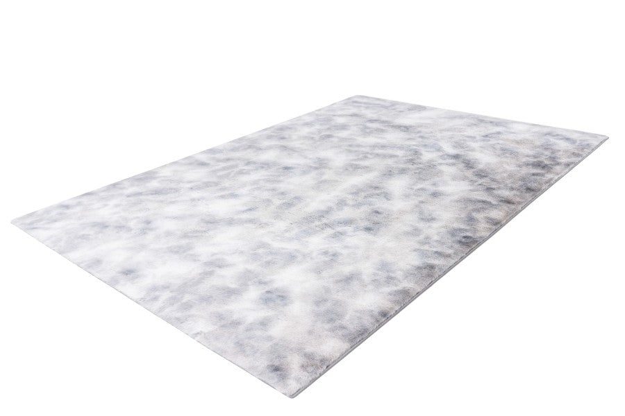 Bolero Vloerkleed – Zilver/grijs – Tie-Dye Design – Fluffy & Hoogpolig