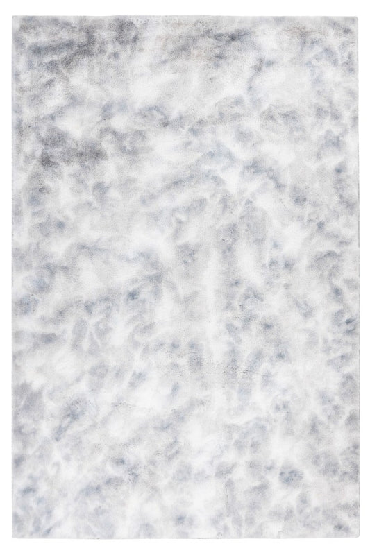 Bolero Vloerkleed – Zilver/grijs – Tie-Dye Design – Fluffy & Hoogpolig