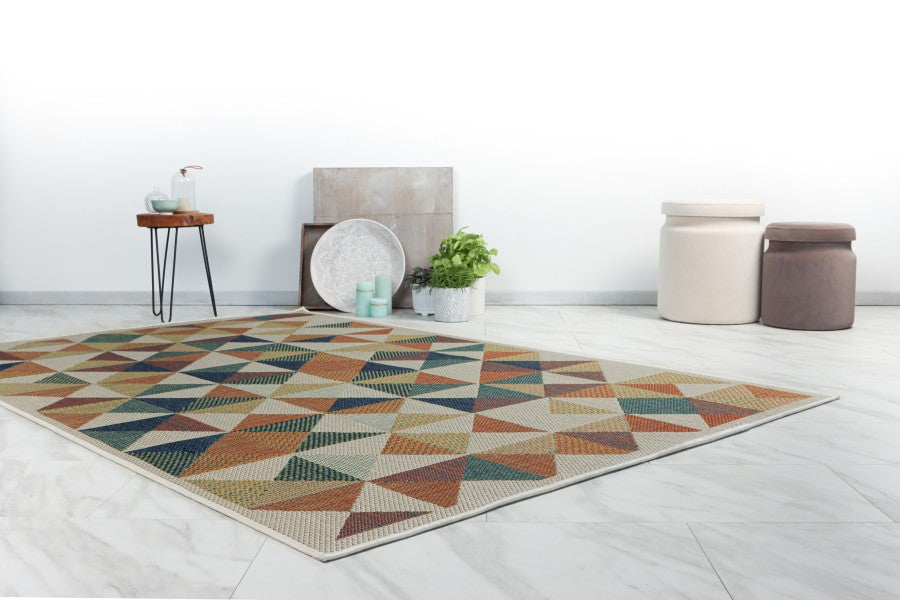 Capri Geo Multi – Binnen- & Buitenkleed – Geometrisch Motief