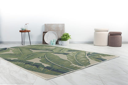 Capri Green Jungle – Binnen- & Buitenkleed – Tropisch Bladmotief