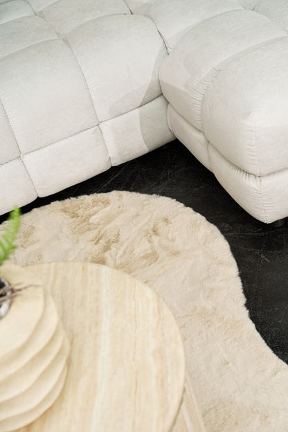 Heaven Vloerkleed – Beige – Organische Vormen – Ultra Zacht & Hoogpolig
