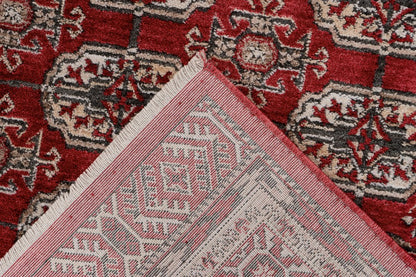 Dakar Vloerkleed – Rood – Oosters Design met Gedetailleerde Rand