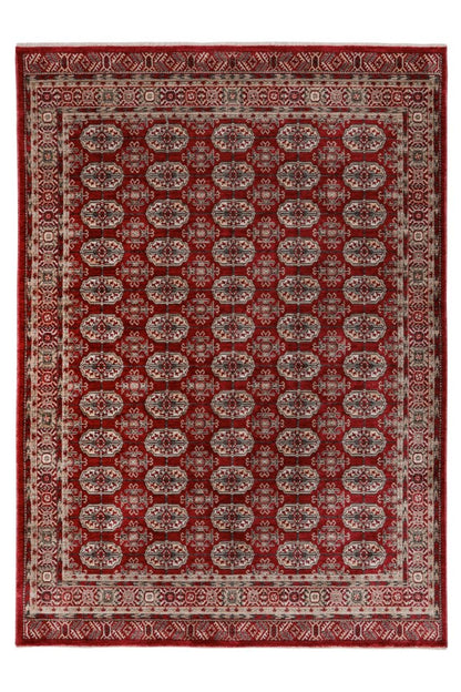 Dakar Vloerkleed – Rood – Oosters Design met Gedetailleerde Rand
