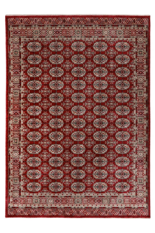 Dakar Vloerkleed – Rood – Oosters Design met Gedetailleerde Rand