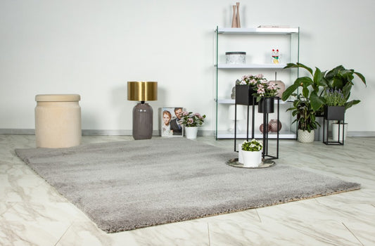 Hoogpolig vloerkleed Dream – Zilvergrijs, elegant en zijdezacht