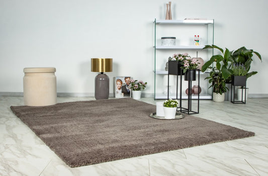 Hoogpolig vloerkleed Dream – Taupe, hoogpolig en heerlijk zacht