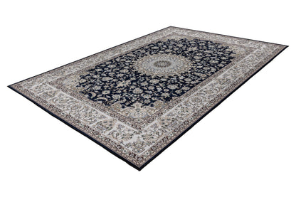 Dunya – Black oosterse stijl – Dun geweven vloerkleed