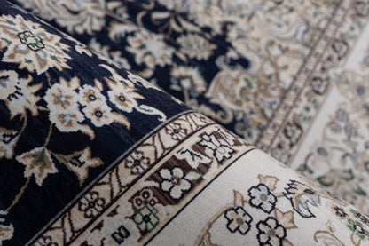 Dunya – Black oosterse stijl – Dun geweven vloerkleed