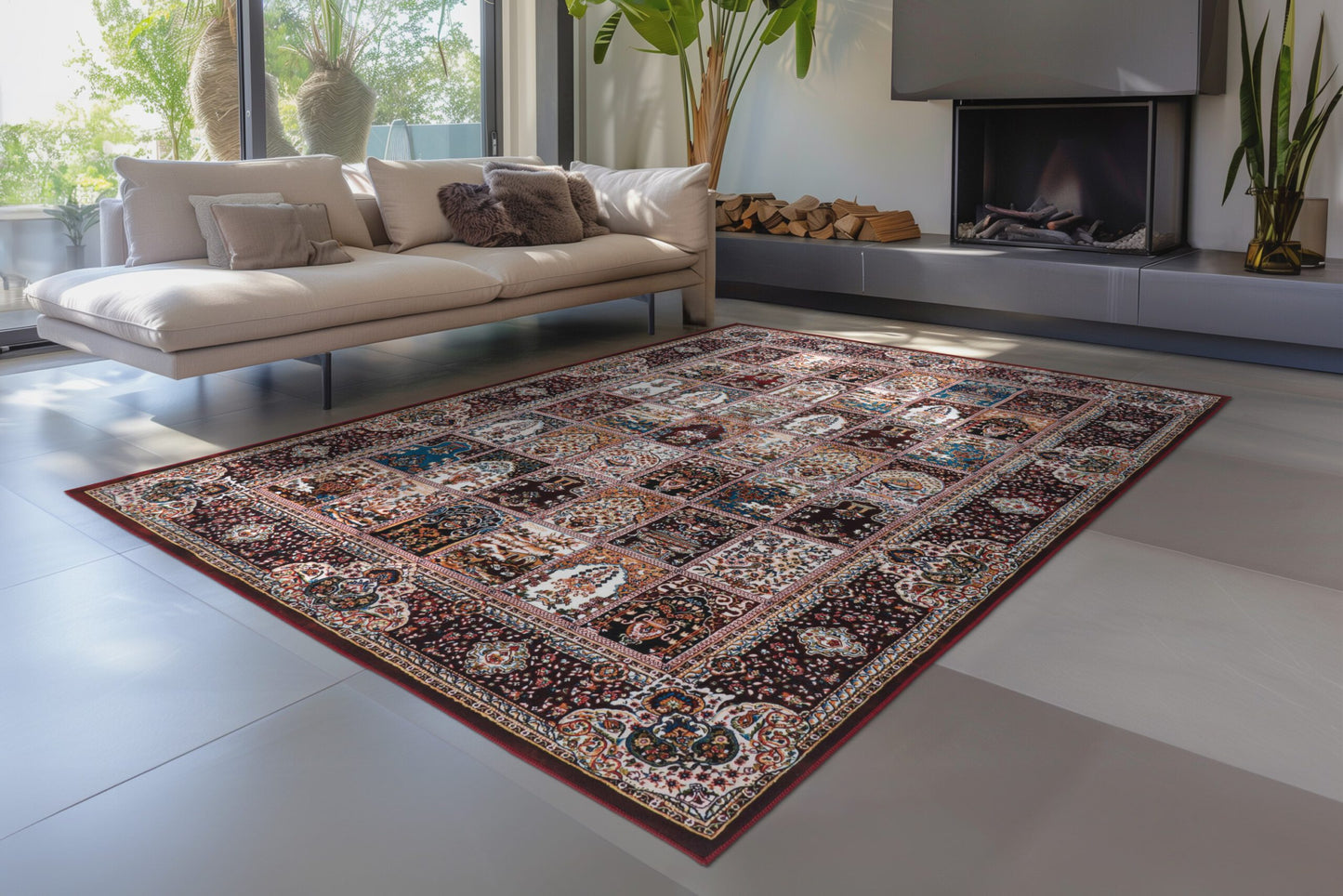 Dunya – Multi oosterse stijl – Dun geweven vloerkleed