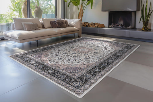 Dunya Nain – Ivory oosterse stijl – Dun geweven vloerkleed