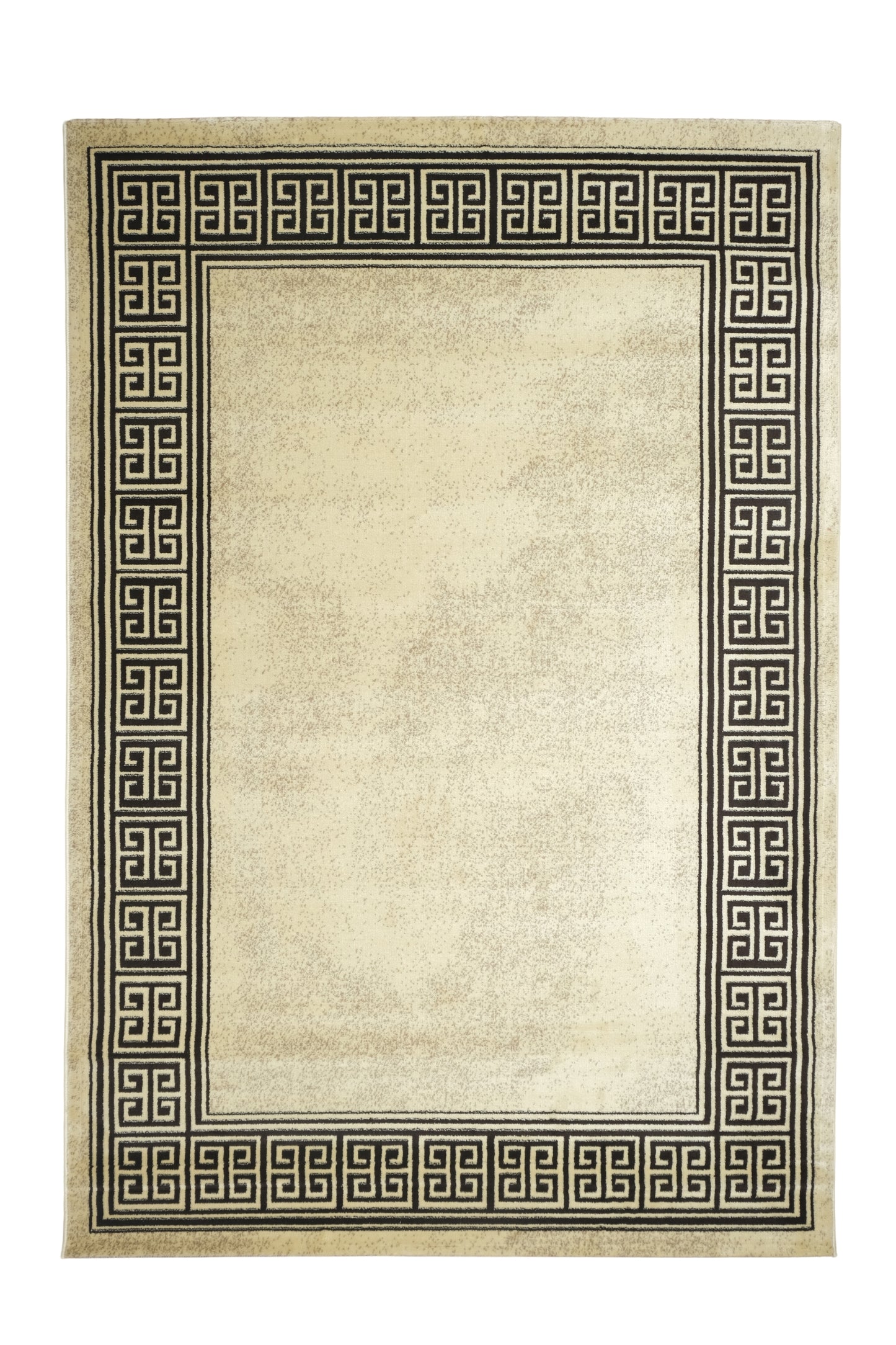 Blanca Vloerkleed – Laagpolig vloerkleed met Griekse rand – Beige/Bruin