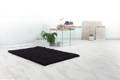 Fluffy badmat – Zwart – hoogpolig en extra zacht