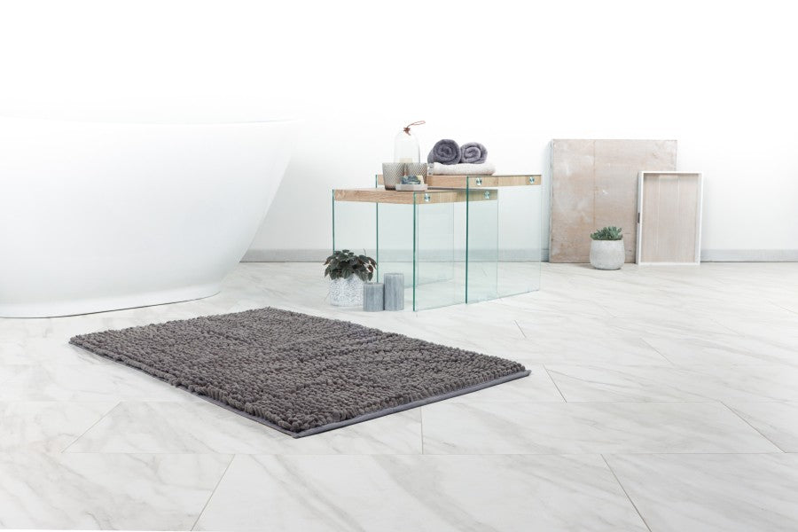 Fluffy badmat – Grijs – hoogpolig en extra zacht