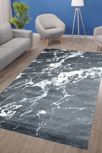 Blanca Vloerkleed – Laagpolig Vloerkleed Marmerlook – Grijs
