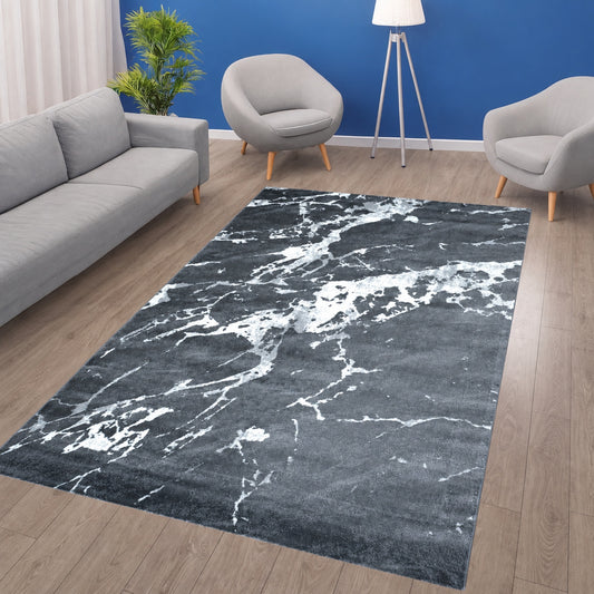 Blanca Vloerkleed – Laagpolig Vloerkleed Marmerlook – Grijs