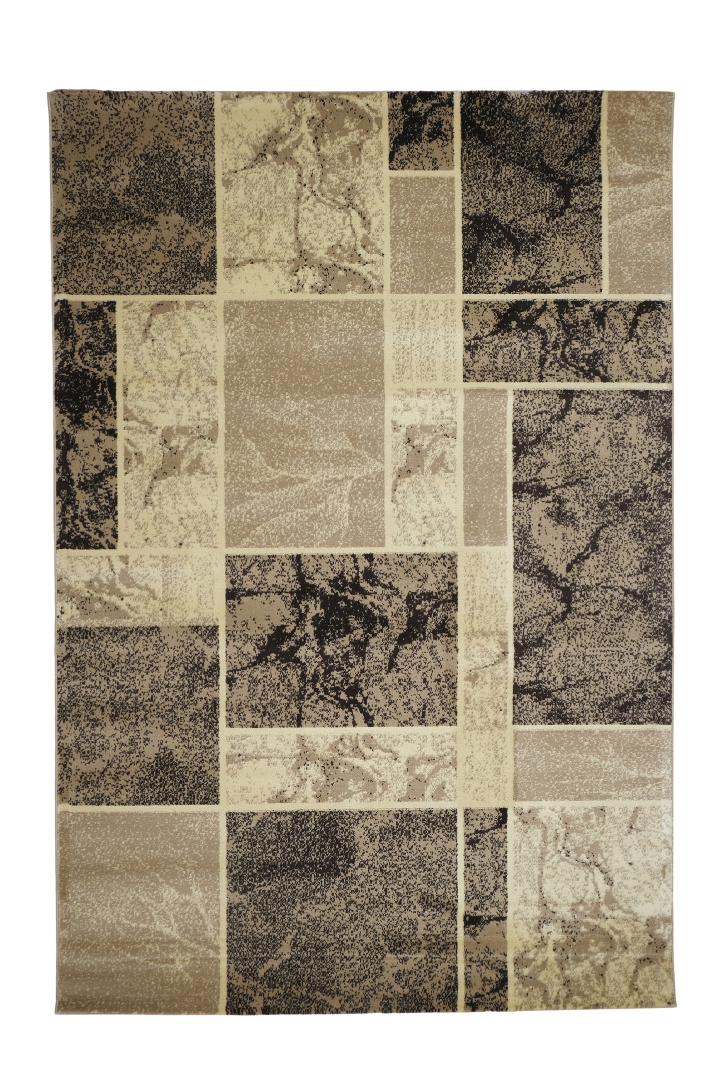 Blanca Vloerkleed – Laagpolig Vloerkleed Blokken Marmer – Beige/Bruin