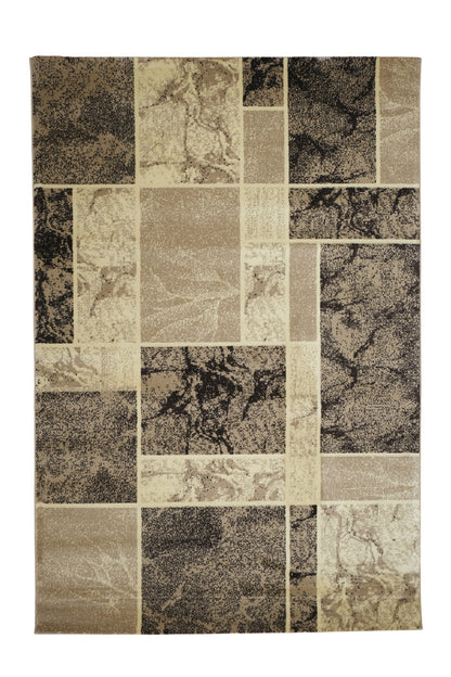 Blanca Vloerkleed – Laagpolig Vloerkleed Blokken Marmer – Beige/Bruin