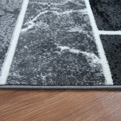 Blanca Vloerkleed – Laagpolig Vloerkleed Blokken Marmer – Grijs