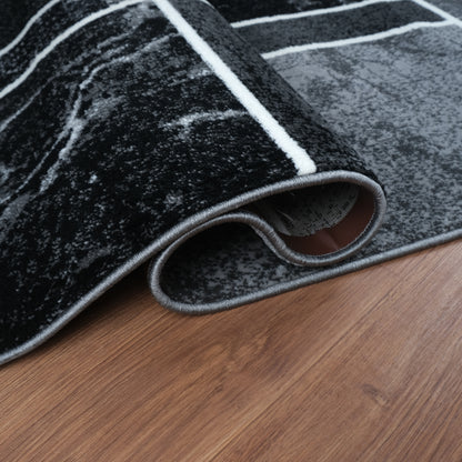 Blanca Vloerkleed – Laagpolig Vloerkleed Blokken Marmer – Grijs