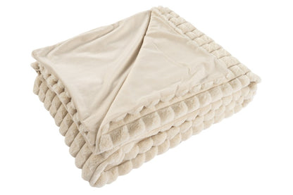 Harmony deken – Beige met gewatteerde structuur en heerlijk zacht