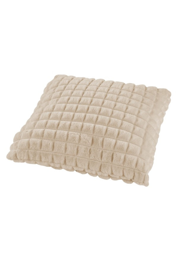 Harmony kussen – Beige met gewatteerde structuur en heerlijk zacht