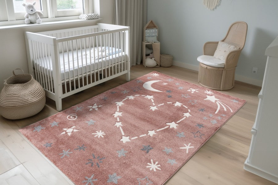 Happy Kinderkleed – Hartjes & Maan – Roze – Laagpolig & Antiallergisch