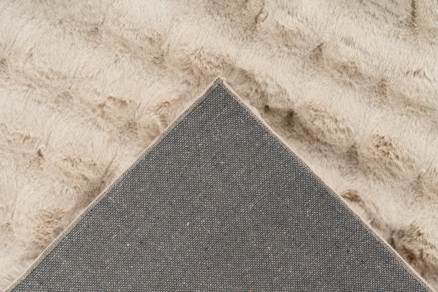 Hoogpolig vloerkleed Harmony – Beige met zachte ribbelstructuur