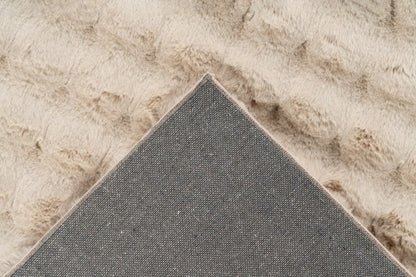 Hoogpolig vloerkleed Harmony – Beige met zachte ribbelstructuur