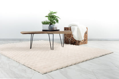 Hoogpolig vloerkleed Harmony – Ivory met zachte ribbelstructuur