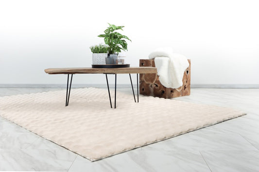 Hoogpolig vloerkleed Harmony – Ivory met zachte ribbelstructuur