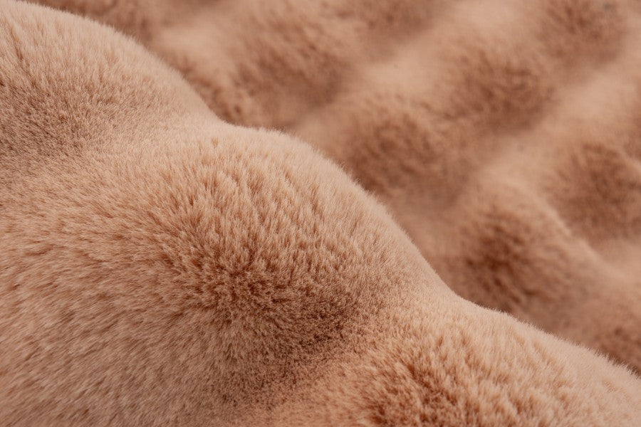 Hoogpolig vloerkleed Harmony – Peach met zachte ribbelstructuur