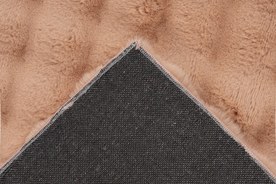 Hoogpolig vloerkleed Harmony – Peach met zachte ribbelstructuur