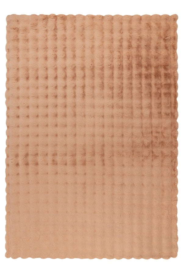 Hoogpolig vloerkleed Harmony – Peach met zachte ribbelstructuur