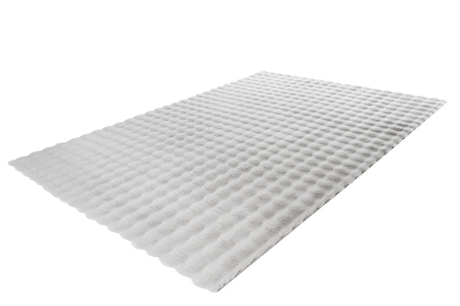 Hoogpolig vloerkleed Harmony – Zilvergrijs met zachte ribbelstructuur