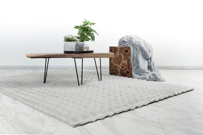 Hoogpolig vloerkleed Harmony – Zilvergrijs met zachte ribbelstructuur