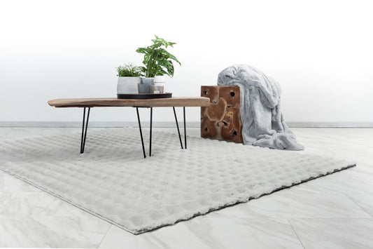 Hoogpolig vloerkleed Harmony – Zilvergrijs met zachte ribbelstructuur
