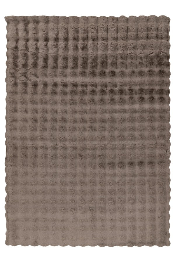 Hoogpolig vloerkleed Harmony – Taupe met zachte ribbelstructuur