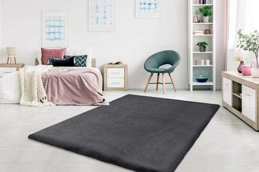 Heaven Fluffy Vloerkleed – Antraciet – Zacht & Effen