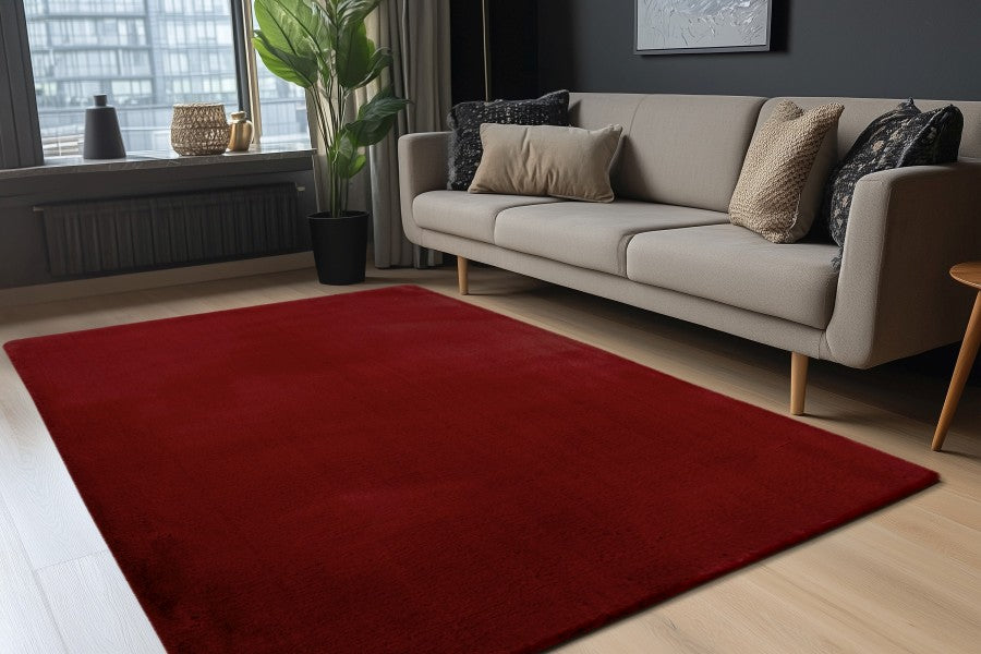 Heaven Fluffy Vloerkleed – Rood – Zacht & Effen