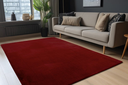 Heaven Fluffy Vloerkleed – Rood – Zacht & Effen