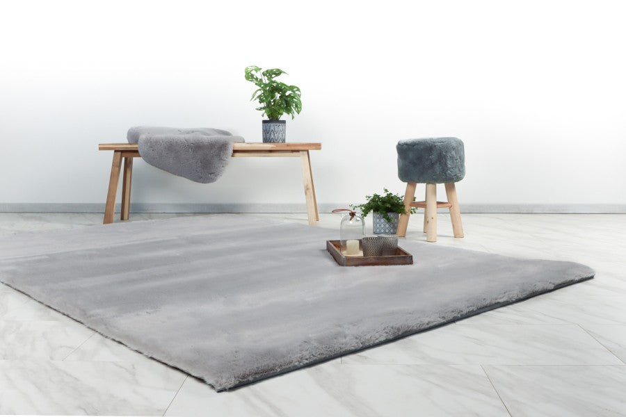Heaven Fluffy Vloerkleed – Zilver – Zacht & Effen