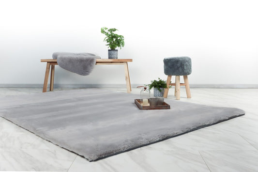 Heaven Fluffy Vloerkleed – Zilver – Zacht & Effen