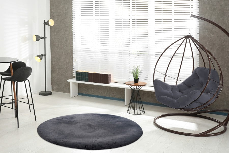 Heaven Fluffy Vloerkleed – Antraciet – Zacht & Effen