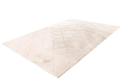 Hoogpolig vloerkleed Impulse – Ivory met elegante uitstraling en fijn ruitpatroon