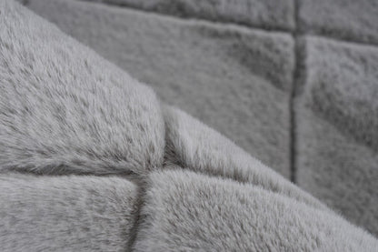 Hoogpolig vloerkleed Impulse – Zilvergrijs met luxe glans en subtiel ruitmotief