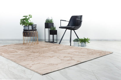 Marmaris Vloerkleed – Beige – Marmerlook Design – Modern & Laagpolig